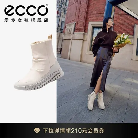 ECCO爱步女鞋靴子 秋季新款厚底真皮瘦瘦靴短靴皮靴 灵动218313商品大图