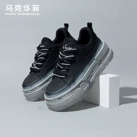 马克华菲潮流男鞋2025年夏季新款时尚百搭休闲鞋厚底增高渐变板鞋商品大图