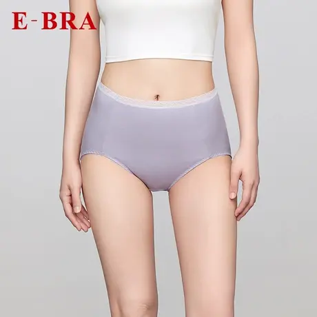 安莉芳官方奥莱E-BRA棉质净色简约蕾丝边女士内裤高腰三角裤女商品大图