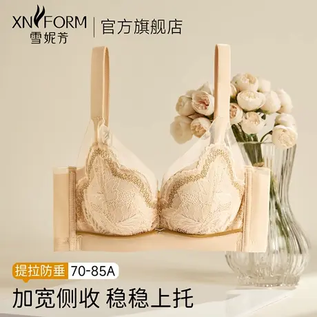 雪妮芳小胸显大文胸中厚杯秒升杯无钢圈软支撑聚拢性感蕾丝内衣商品大图