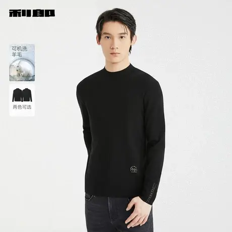 【可机洗羊毛】利郎官方半高领毛衣男2025冬季新款休闲男装针织衫商品大图