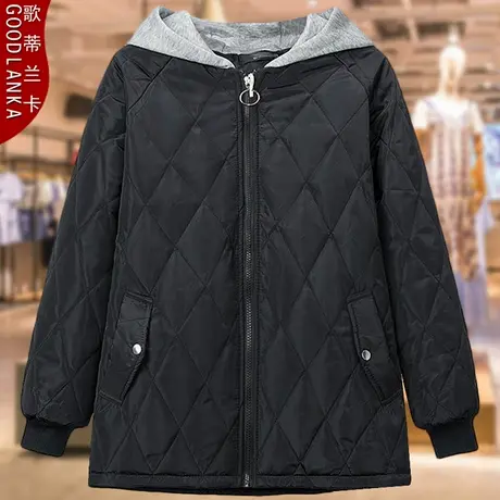 大码胖妈妈冬季棉服女200斤宽松洋气中老年女装连帽保暖棉衣外套商品大图
