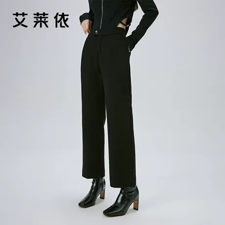 艾莱依直筒羽绒裤女2023新款鸭绒高腰休闲通勤时尚设计感秋冬长裤图片