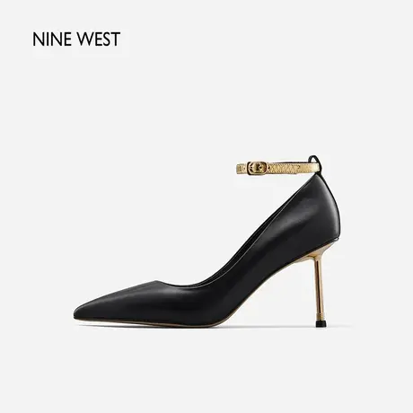 Nine West/玖熙高跟鞋女细跟2024年春季新款一字扣带尖头优雅单鞋图片