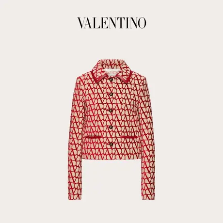 【季末优惠】华伦天奴VALENTINO女士V标志印花夹克外套商品大图