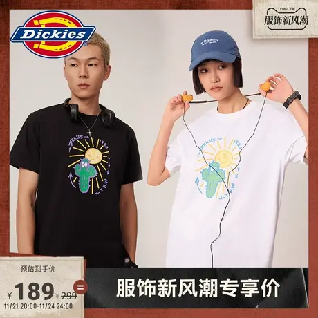 Dickies 春夏工装logo印花卡通休闲快干短袖T恤男女情侣内搭商品大图