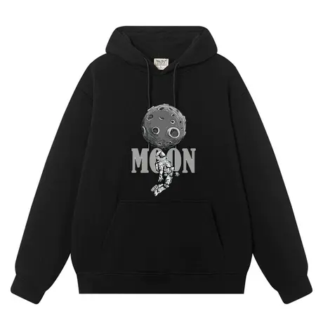 nasa联名卫衣连帽宽松加绒宇航员月球星球moon潮流外套秋冬学生装图片