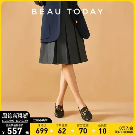 BeauToday法式高跟鞋新款2024春BT小皮鞋女款厚底高跟乐福鞋单鞋图片