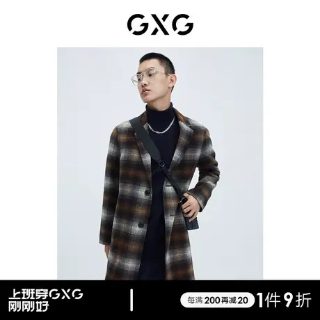 【羊毛】GXG男装商场同款长款大衣千鸟格系列 清仓款图片