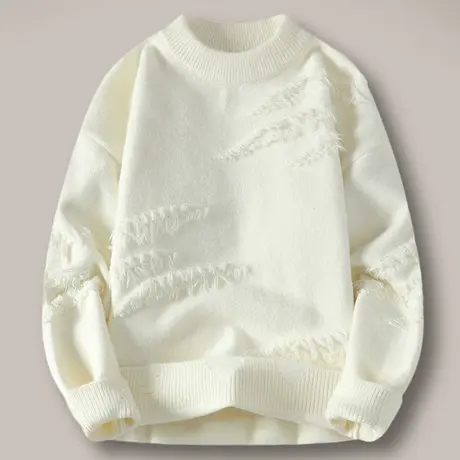 秋冬季青少年毛衣男士加绒加厚款学生韩版潮流水貂绒针织衫线衣商品大图