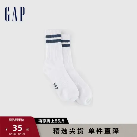 【断码优惠】Gap男装秋季LOGO针织中筒袜透气吸汗及踝袜837328图片