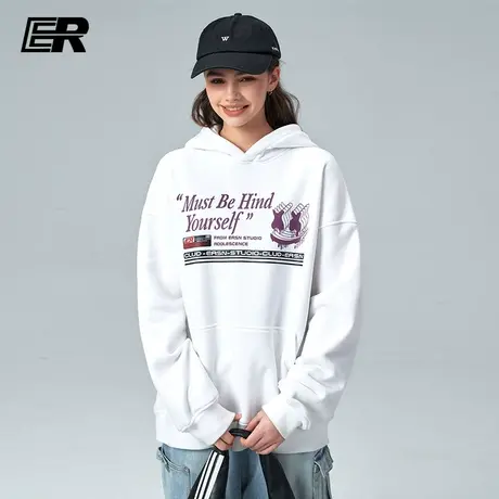 ER幻影笑脸卫衣男2024春季新品美式校园潮牌宽松休闲情侣装ins商品大图