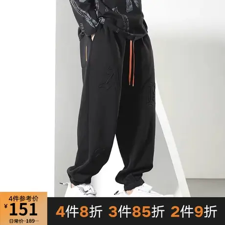 GxxH2022秋季新款潮牌秋冬男束脚休闲长裤印花百搭宽松运动裤图片