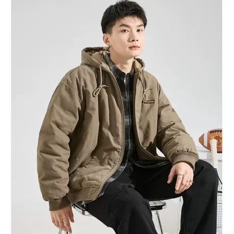 唐狮2024秋冬季新款棉衣男士连帽加厚外套男生上衣服潮港风保暖cs图片