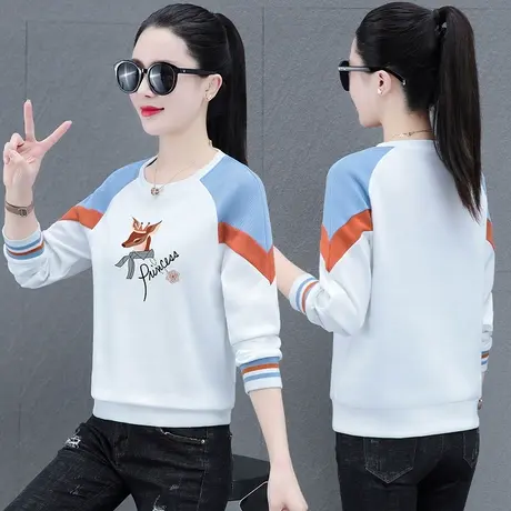 恋上17号圆领女士卫衣春秋女装秋装女2023新款中年妈妈宽松外穿上图片