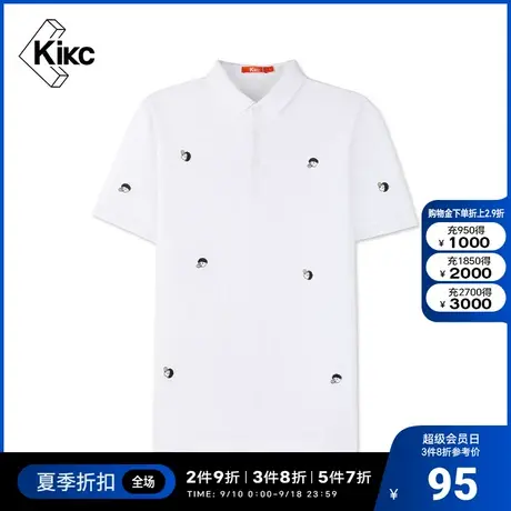 kikc短袖POLO衫2022夏新款商场同款男士翻领刺绣商务休闲简约上衣图片