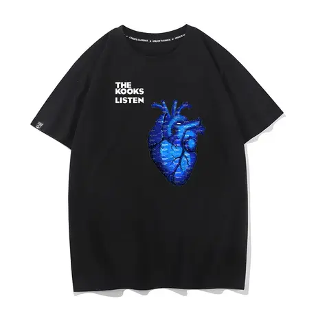 秀洛傻瓜乐队衣服复古vintage半袖打底衫宽松夏季纯棉短袖t恤男商品大图