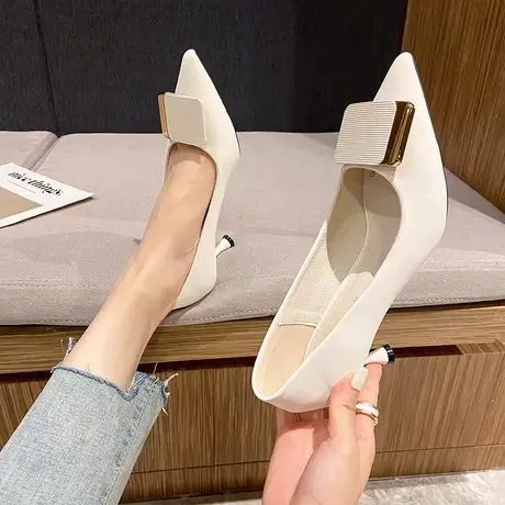 尖头细跟高跟鞋女2023年夏季新款百搭高跟鞋气质温柔晚晚风不累脚图片