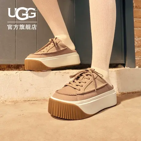 UGG春季新款女士舒适休闲一脚蹬包头系带厚底鞋穆勒鞋 1152756图片