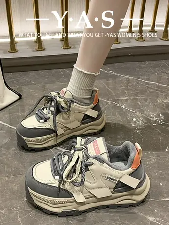 网红超火老爹鞋女2023年新款爆款秋冬季加绒运动鞋厚底百搭显脚小商品大图