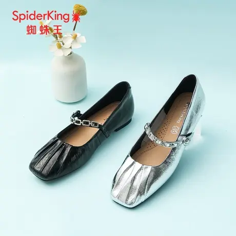SPIDER KING/蜘蛛王女单鞋真皮2025春商场新款一字带玛丽珍鞋软底商品大图