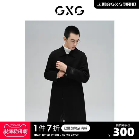 GXG奥莱 男冬季新品黑色翻领大衣#10C126005I图片