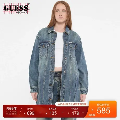 GUESSOriginals 女士韩版潮流时尚水洗牛仔长外套商品大图