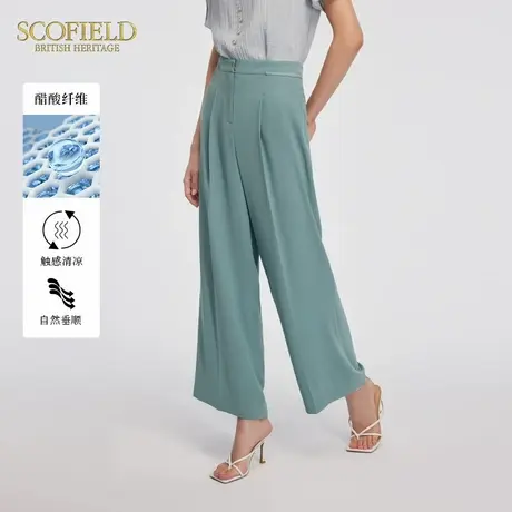 【醋酸】Scofield女装垂坠薄款阔腿裤休闲西装裤夏季女裤子图片