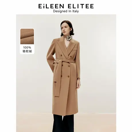 朗姿欧洲EiLEEN ELITEE纯骆驼绒长款呢大衣女2024冬新款毛呢外套商品大图