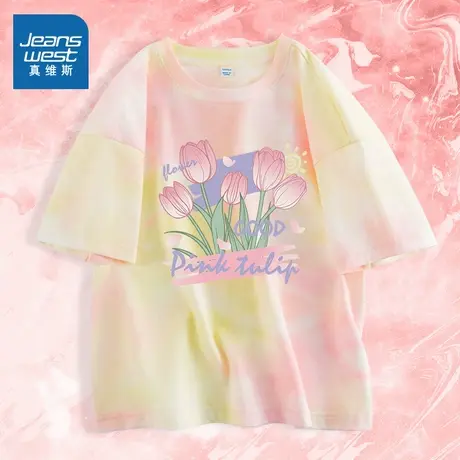 真维斯童装短袖女童夏季薄款女大童洋气纯棉休闲上衣儿童T恤夏款图片