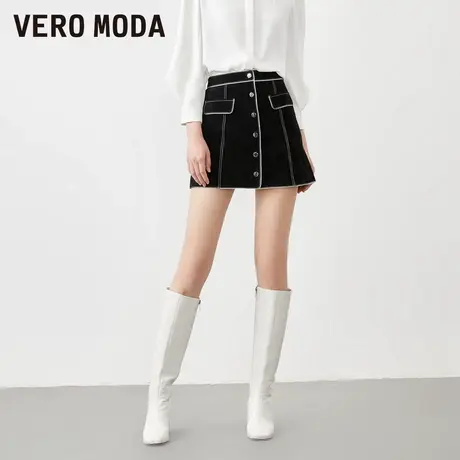 Vero Moda半身裙皮裙春夏高腰A字通勤百搭优雅323311015图片