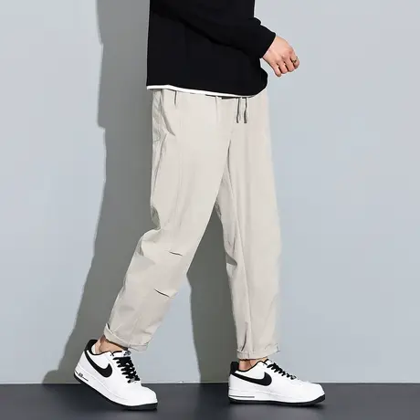 唐狮春季新款男休闲长裤宽松直筒裤简约韩版工装裤子潮流运动裤图片