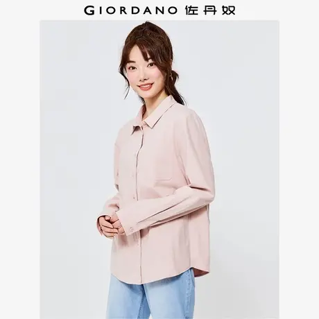 佐丹奴磨毛衬衫女秋季新款纯棉法兰绒口袋长袖休闲衬衣女05342867商品大图
