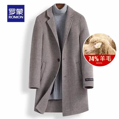 【双面呢】罗蒙中长款呢子外套男士2025秋冬新款羊毛保暖毛呢大衣图片