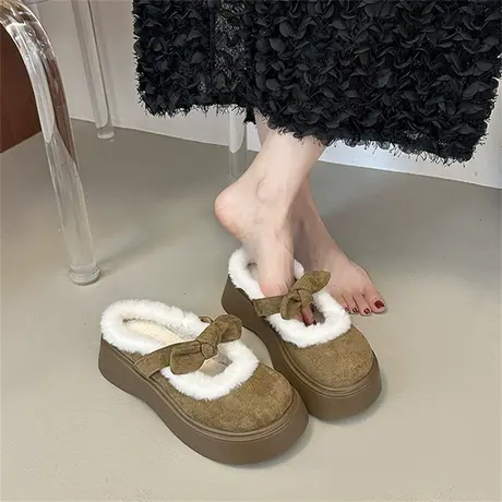 厚底增高勃肯鞋女2025新款秋季时尚包头半拖鞋小个子气质高级鞋子商品大图