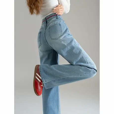 唐狮秋冬牛仔长裤女时尚百搭高级感女式直筒裤潮复古显瘦TD图片