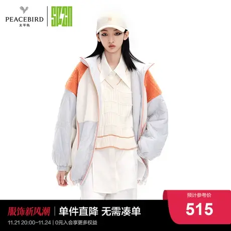 【商场同款】太平鸟SPCN系列2024年春季新款拼接仿羊羔毛便服图片