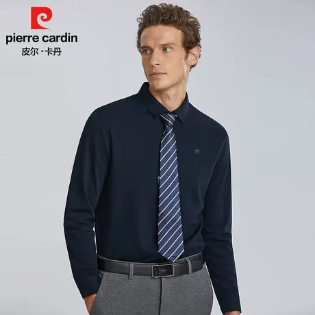 皮尔卡丹羊毛衬衫男士秋冬保暖衬衣商务休闲中年爸爸翻领针织衫男图片