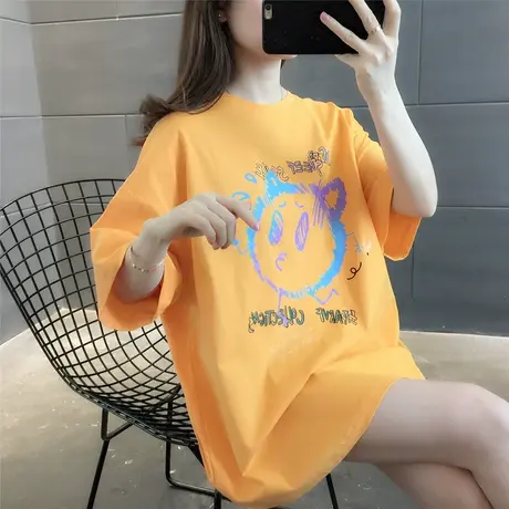 卡通印花百搭白短袖t恤女2023年夏季新款韩版宽松半袖打底衫ins潮商品大图