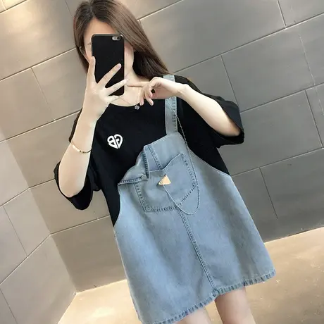 纯棉短袖T恤女装宽松2024年新款春季洋气中长款设计感打底衫爆款商品大图