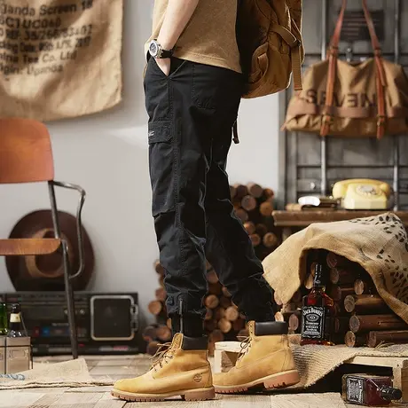 工装裤子男春夏款宽松大码男士休闲裤春夏季潮牌阔腿裤男士休闲裤商品大图