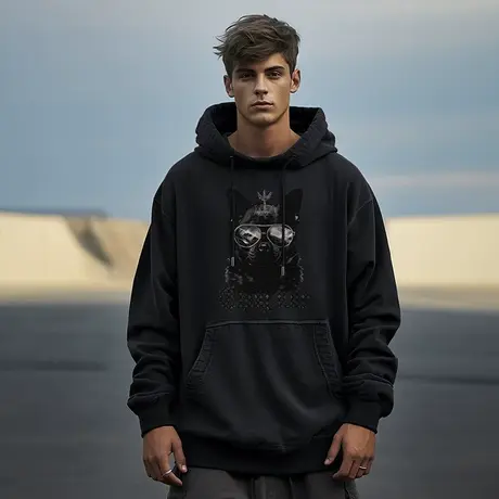 重磅卫衣大码春秋款连帽加绒美式复古胖子外套男生秋冬潮牌宽松男商品大图