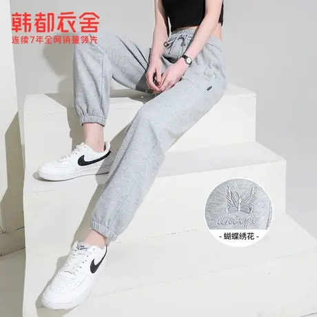 韩都衣舍2023夏新款运动束脚裤显瘦遮肉休闲裤女DFV1100081F商品大图