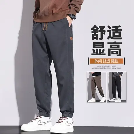 春季束脚潮牌痞帅气工装春秋款宽松紧腰男士休闲裤子2024新款男裤商品大图