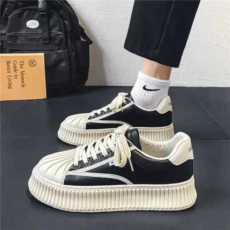 男鞋春夏季潮流百搭小众原创贝壳头板鞋男士韩版青少年运动休闲鞋图片