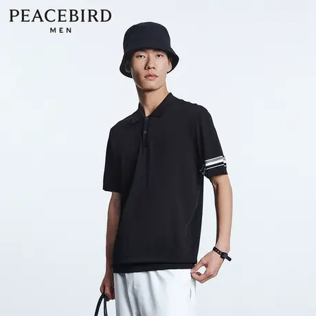 【商场同款】太平鸟男装条纹修身男士夏季线套衫POLO衫B1EED2233商品大图