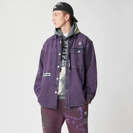 Aape旗舰店男装秋冬涂鸦字母猿颜印花嘻哈宽松潮流长裤6932XXJ商品大图