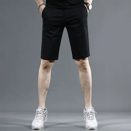 黑色短裤夏季男五分裤薄款修身直筒弹力百搭男士中裤5分裤夏天商品大图