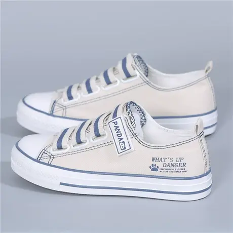 一脚蹬帆布小白鞋女2023春夏新款百搭平底休闲板鞋女潮学生魔术贴图片