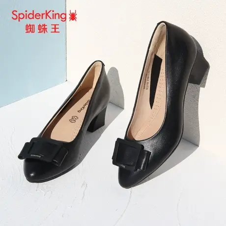 SPIDER KING/蜘蛛王皮鞋女真皮2023春商场新款小高跟工作鞋女软底图片